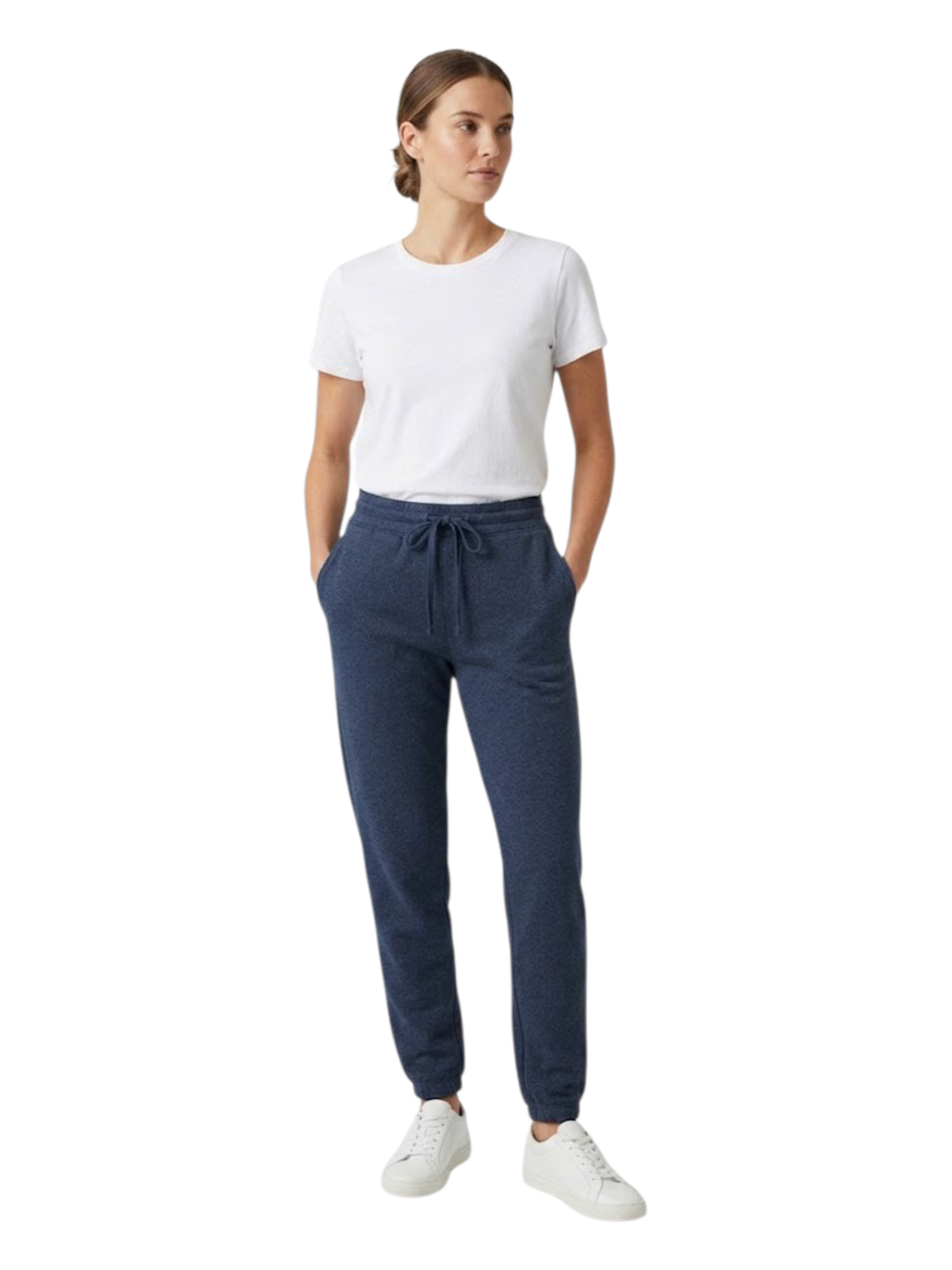 Women's 3 Thread Fleece Trouser Navy Blue Merl
