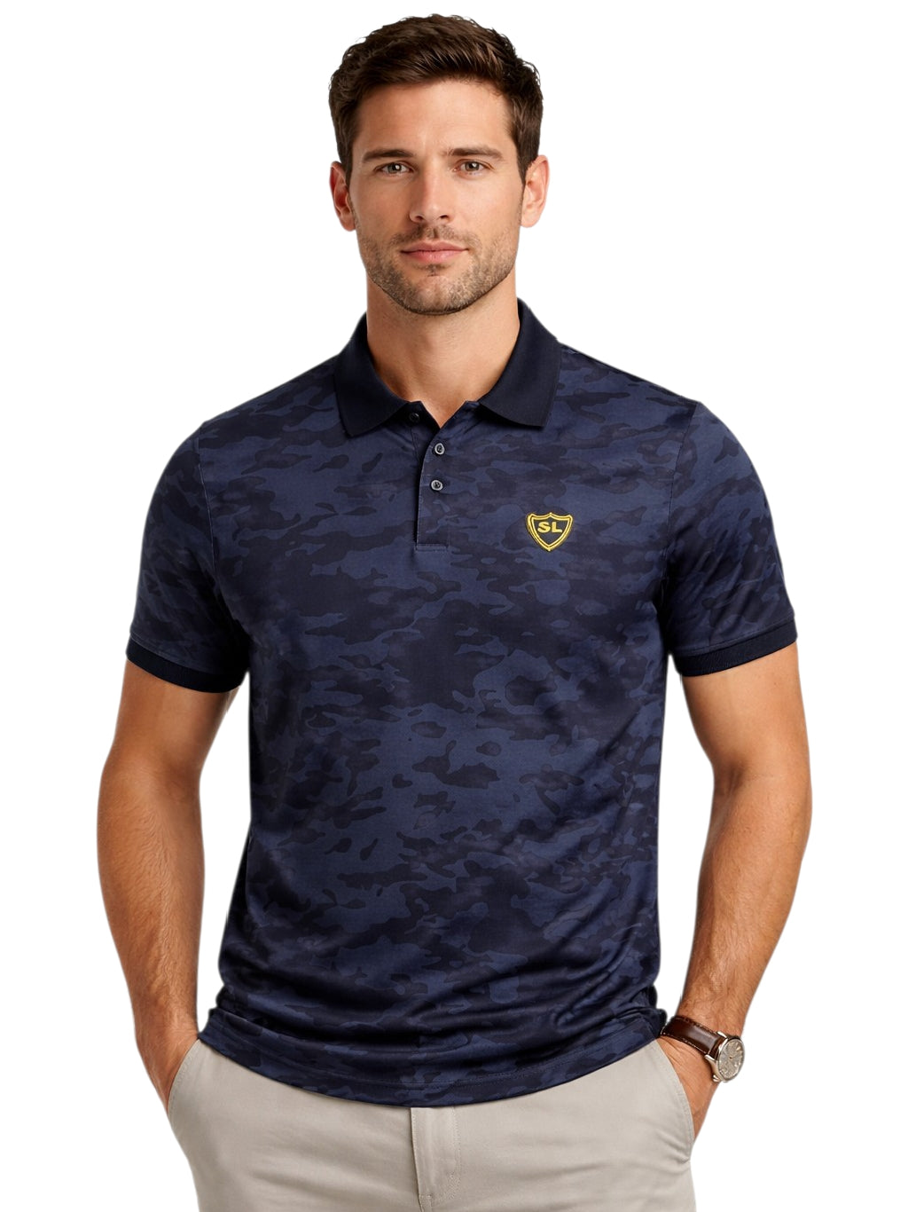 Single Jersey Camo Print Navy