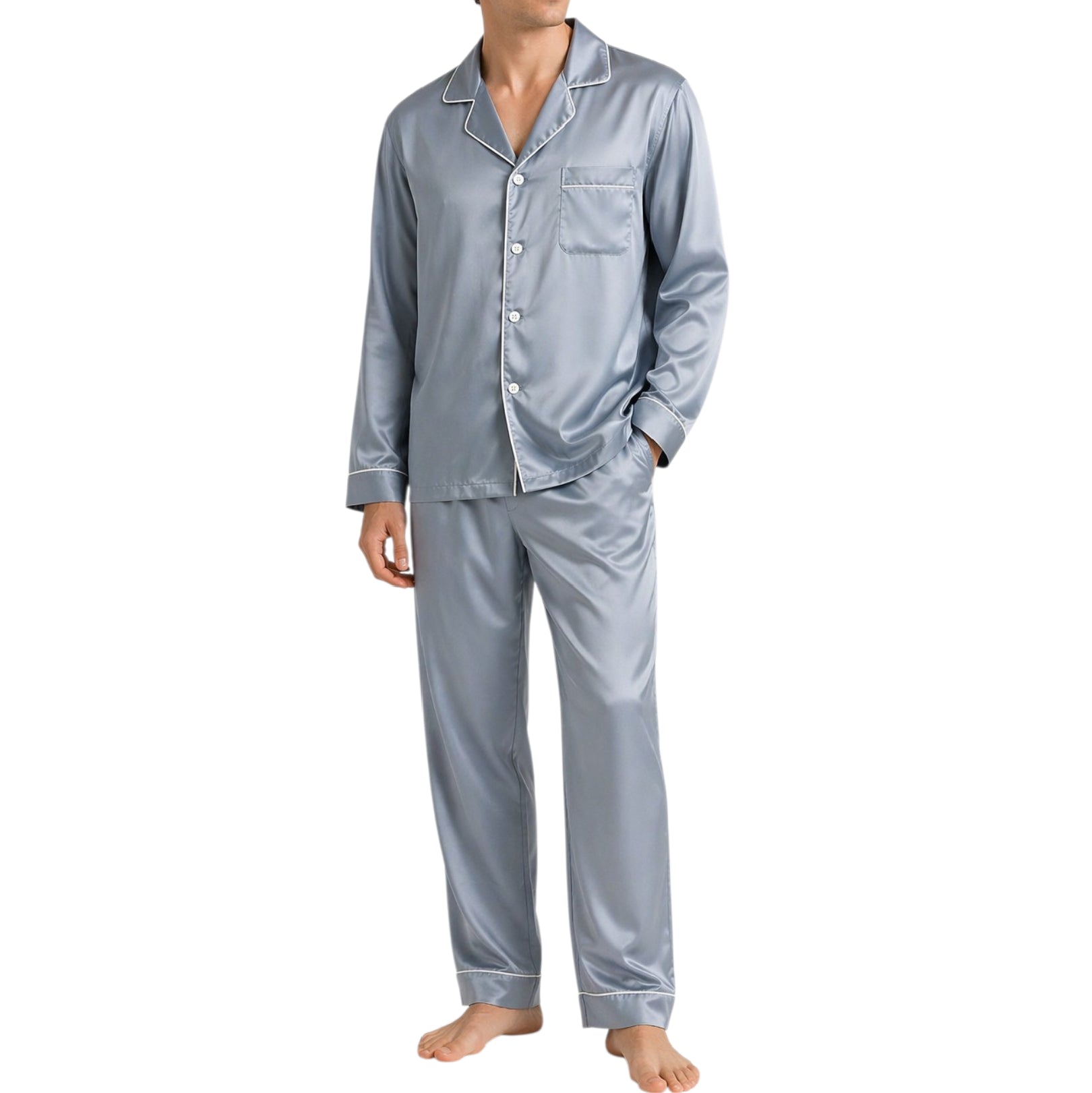 Men's Silk Wear Golden Silver grey