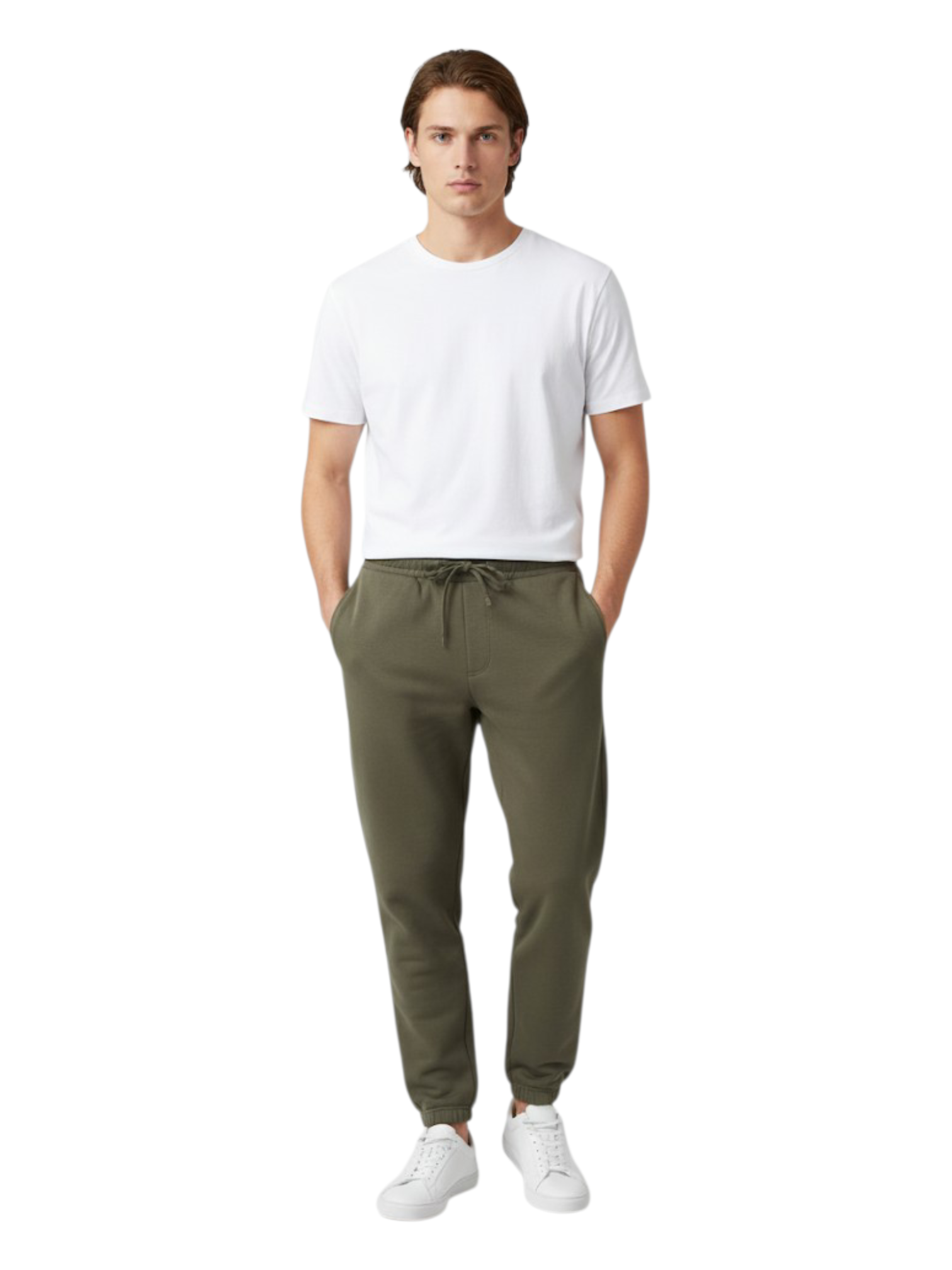 Men's 3 Thread Fleece Trouser Olive Green