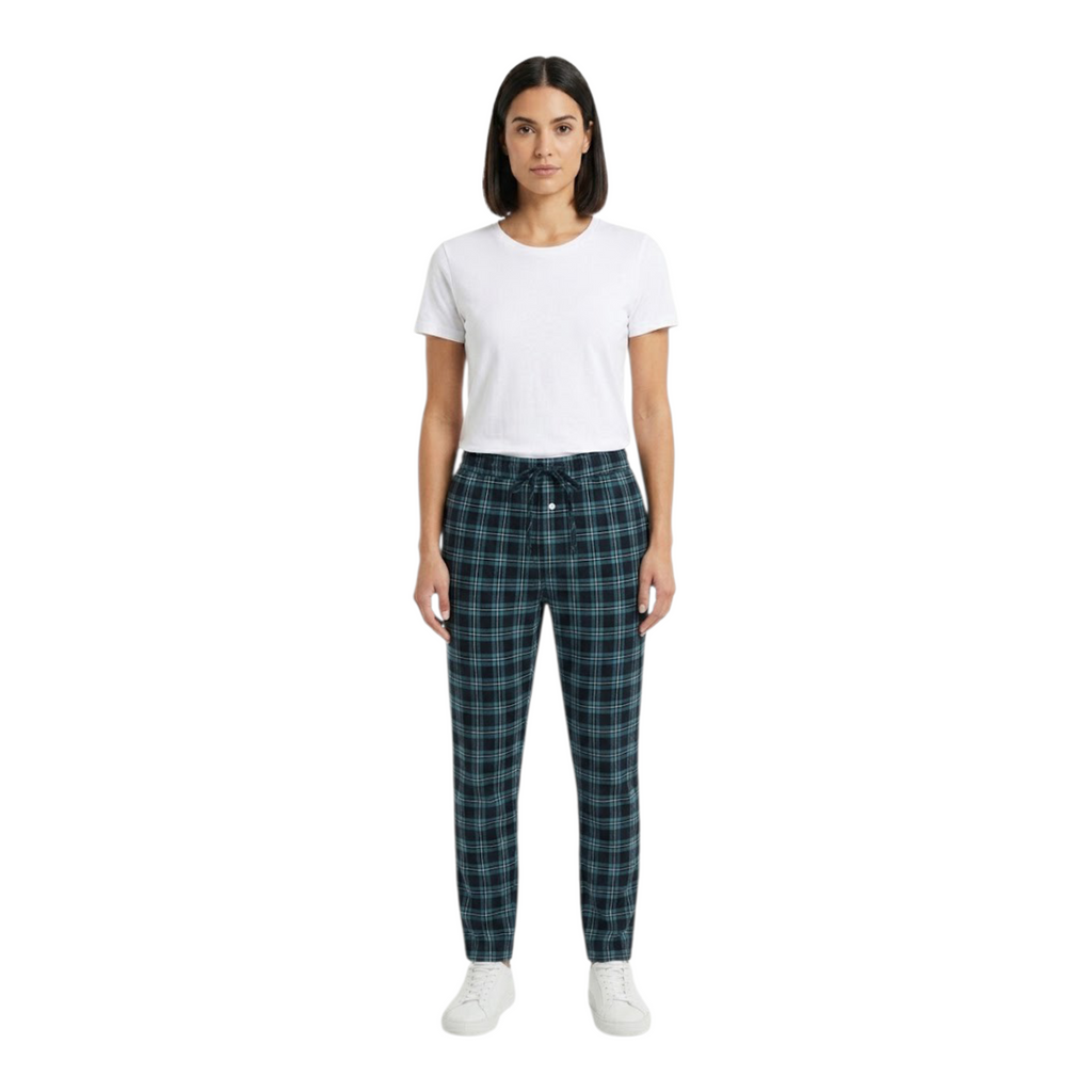 Woven Trouser With Zip Side Pocket Green Check