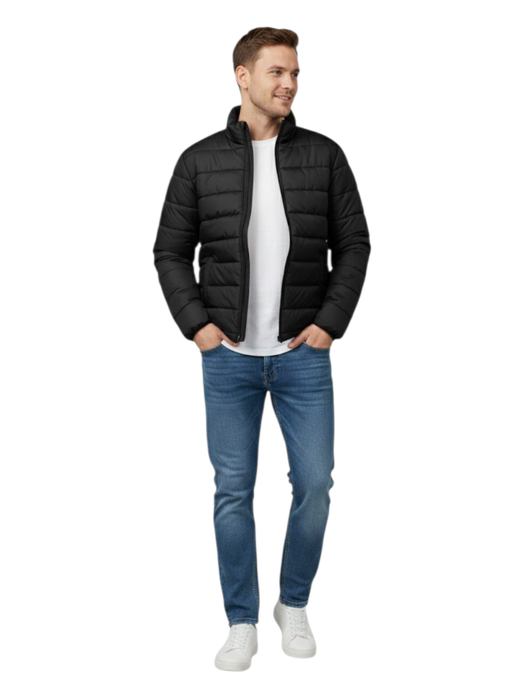 Puffer Jacket With Sleeve Black