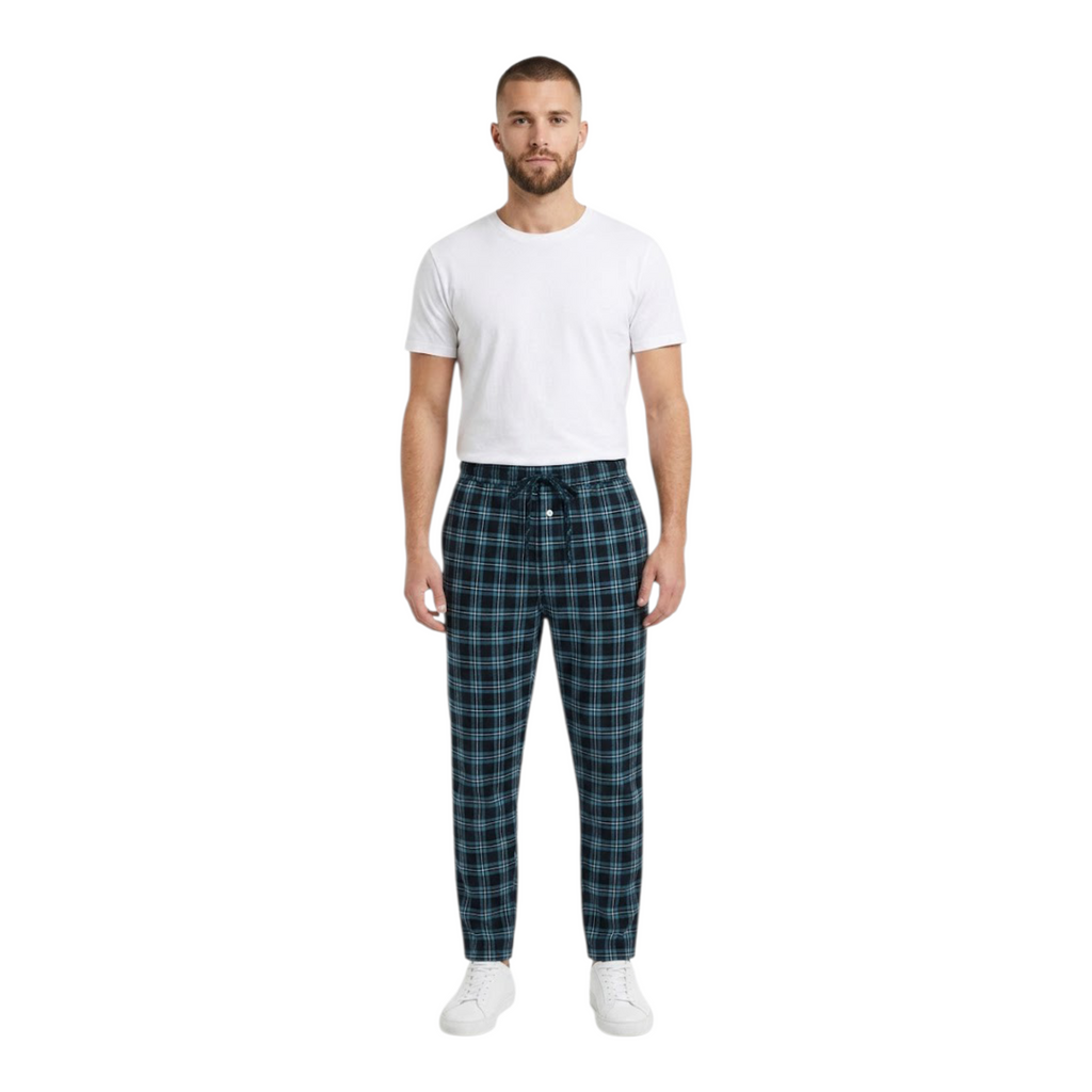 Woven Trouser With Zip Side Pocket Green Check
