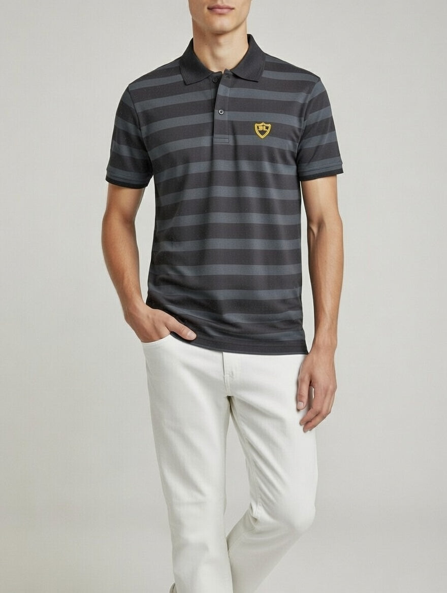 Single Jersey Yarn Dyed Stripe Black Striper