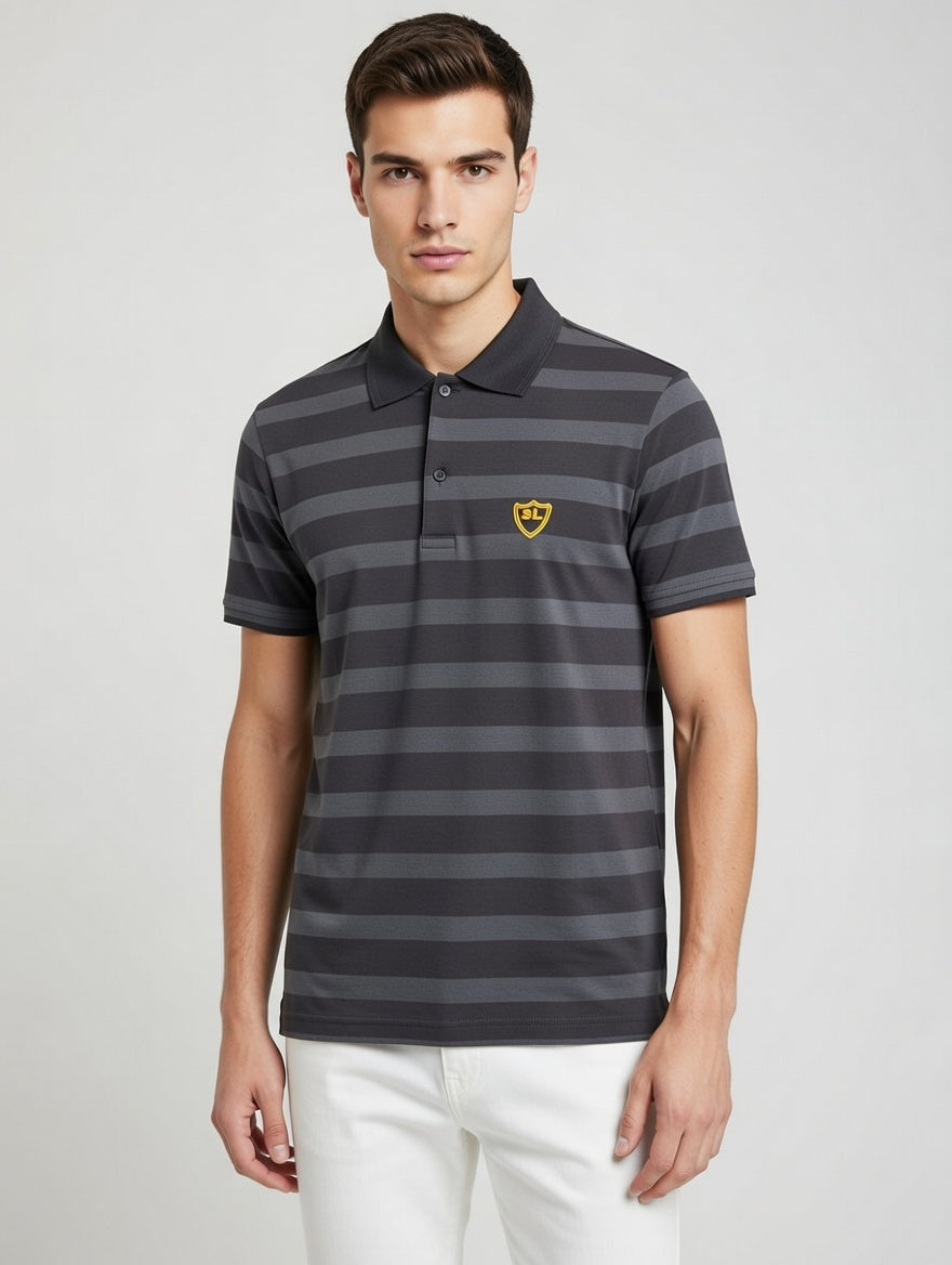 Single Jersey Yarn Dyed Stripe Black Striper