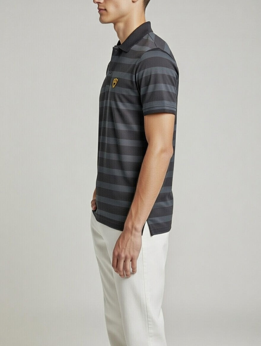 Single Jersey Yarn Dyed Stripe Black Striper