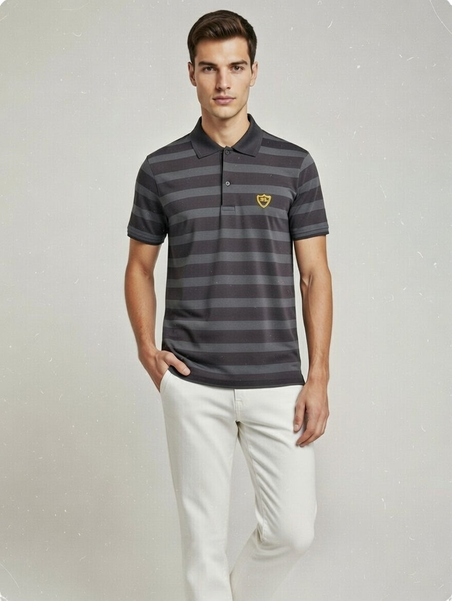 Single Jersey Yarn Dyed Stripe Black Striper