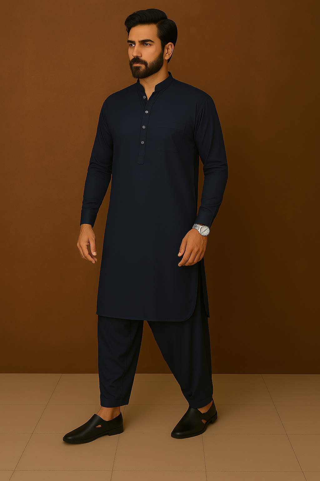 Men's Shalwar Kameez Dark Blue