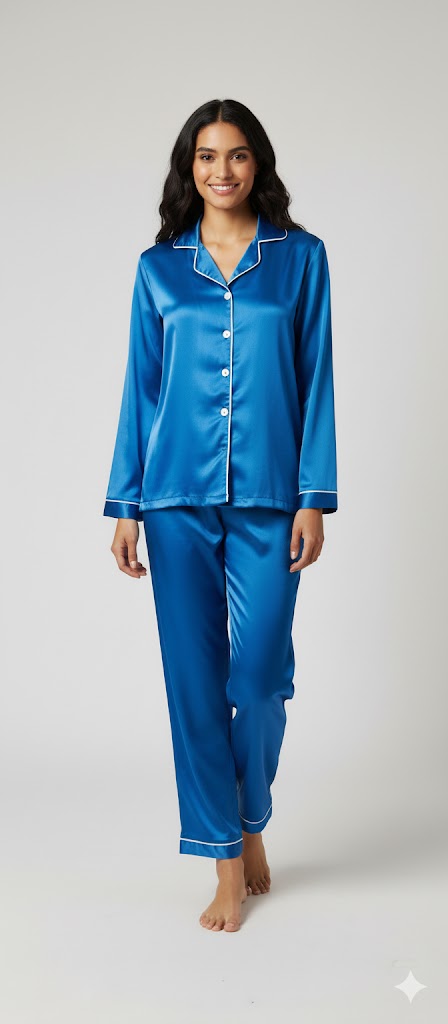 Silk Night wear Dark Blue