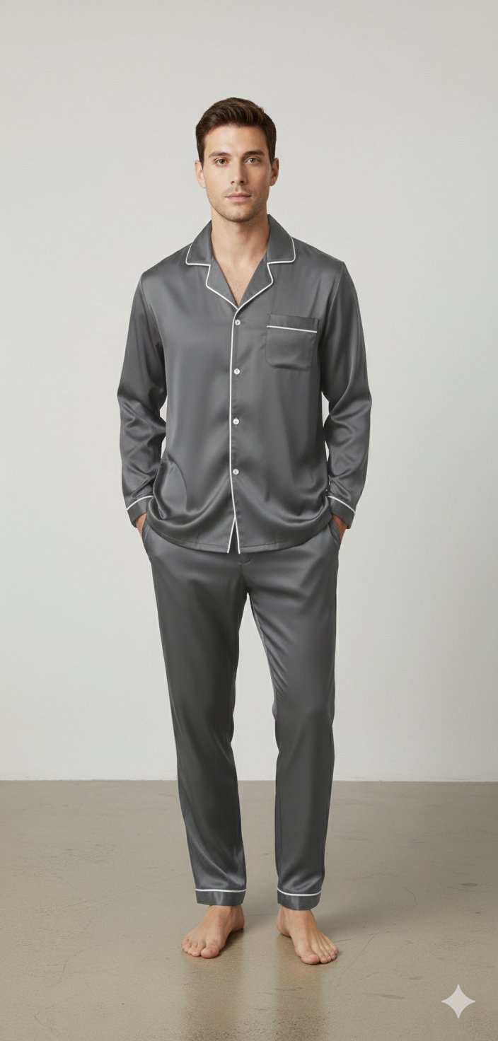 Men's Silk Wear Golden Dark grey