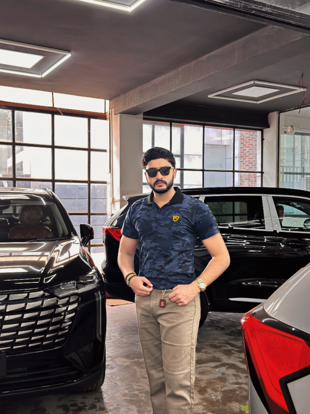 Single Jersey Camo Print Navy