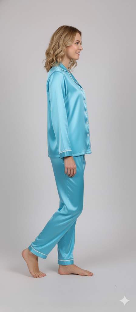Silk Night wear Lite Blue