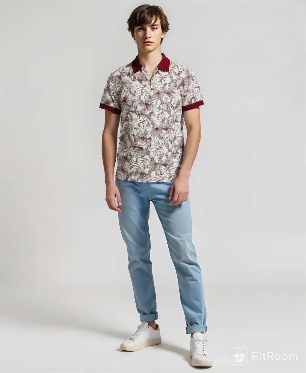 Dot Rotary Print Maroon