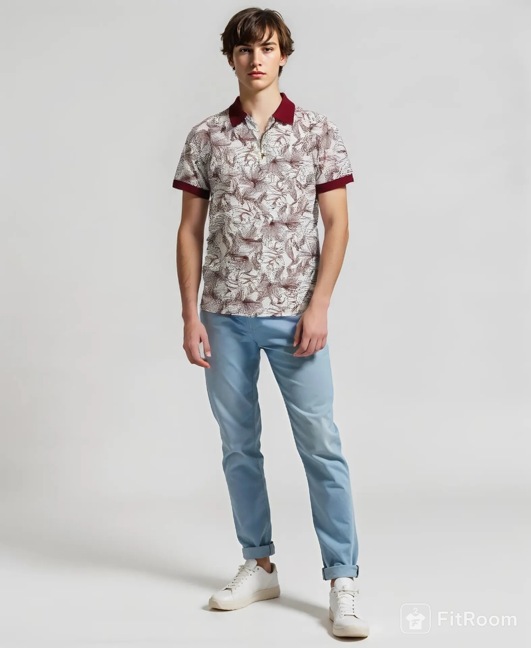 Dot Rotary Print Maroon