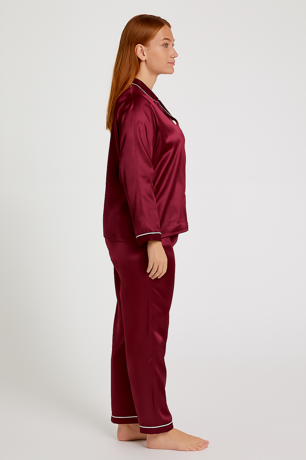 Silk Night wear Maroon