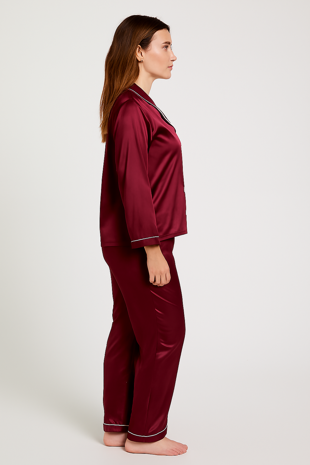 Silk Night wear Maroon