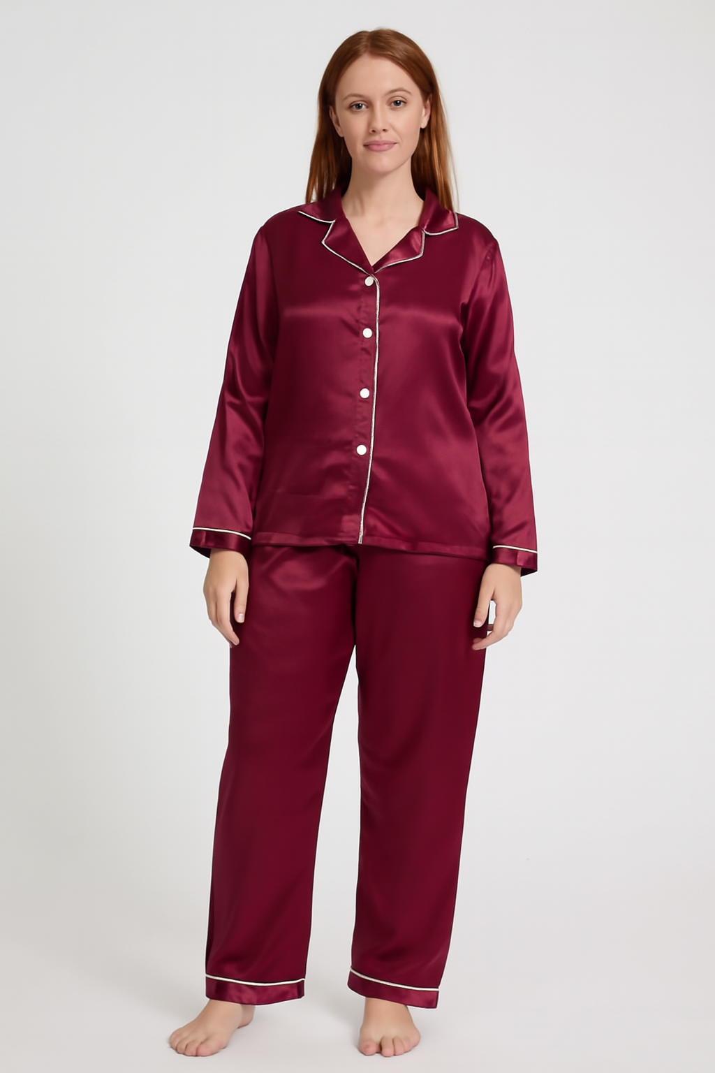 Silk Night wear Maroon