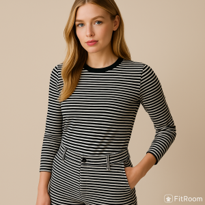 Women's Night Suit Black Stripe