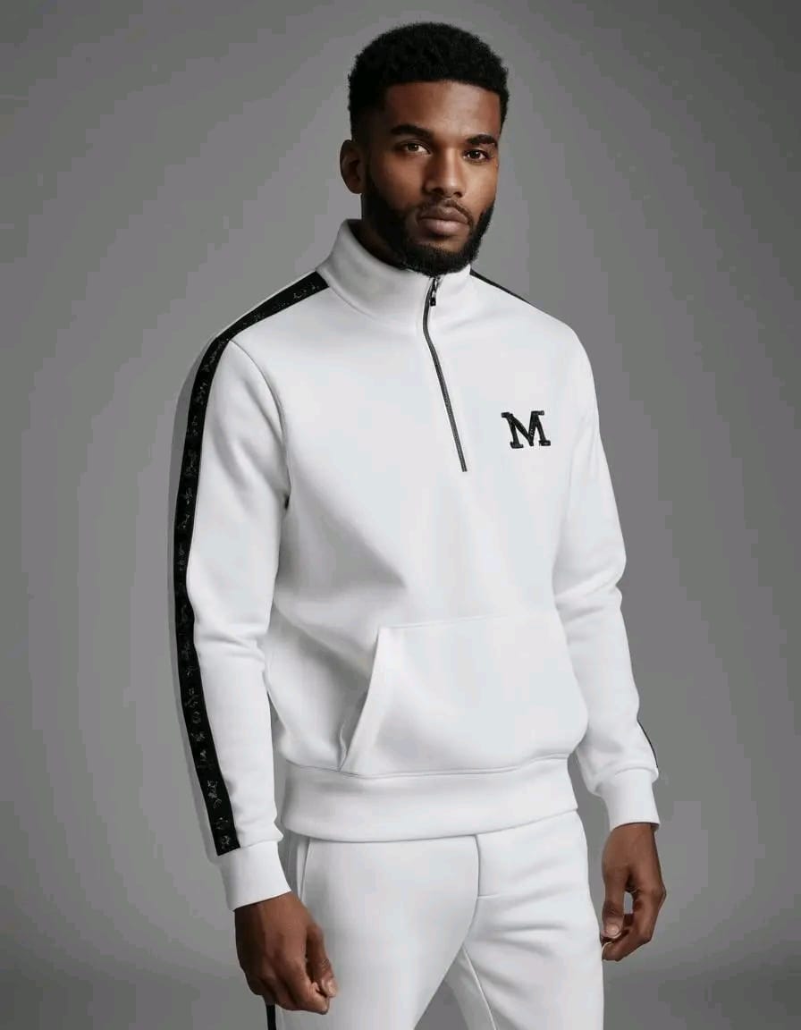 Track suit White with Black Strap