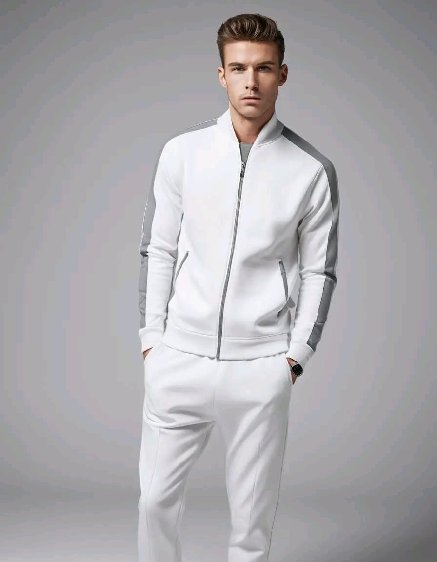 Track suit White with Gray Strap