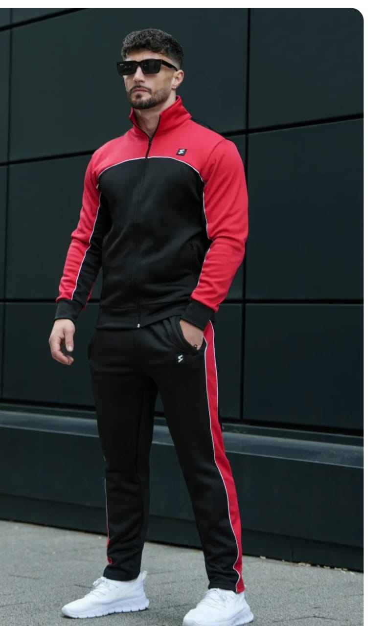 Track suit White with Red & Black