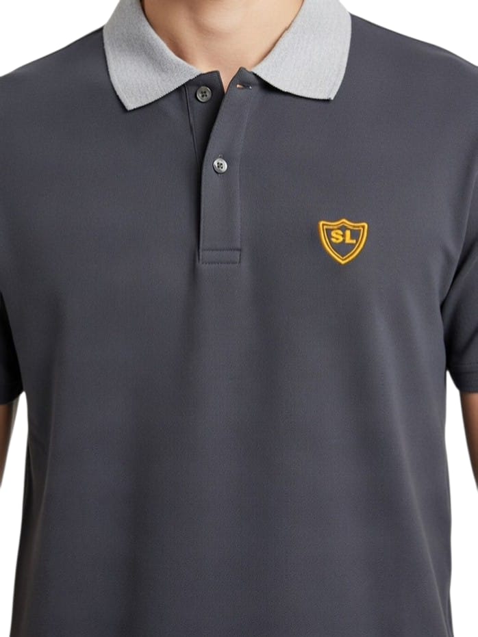 Single Jersey Contrast Collar Black