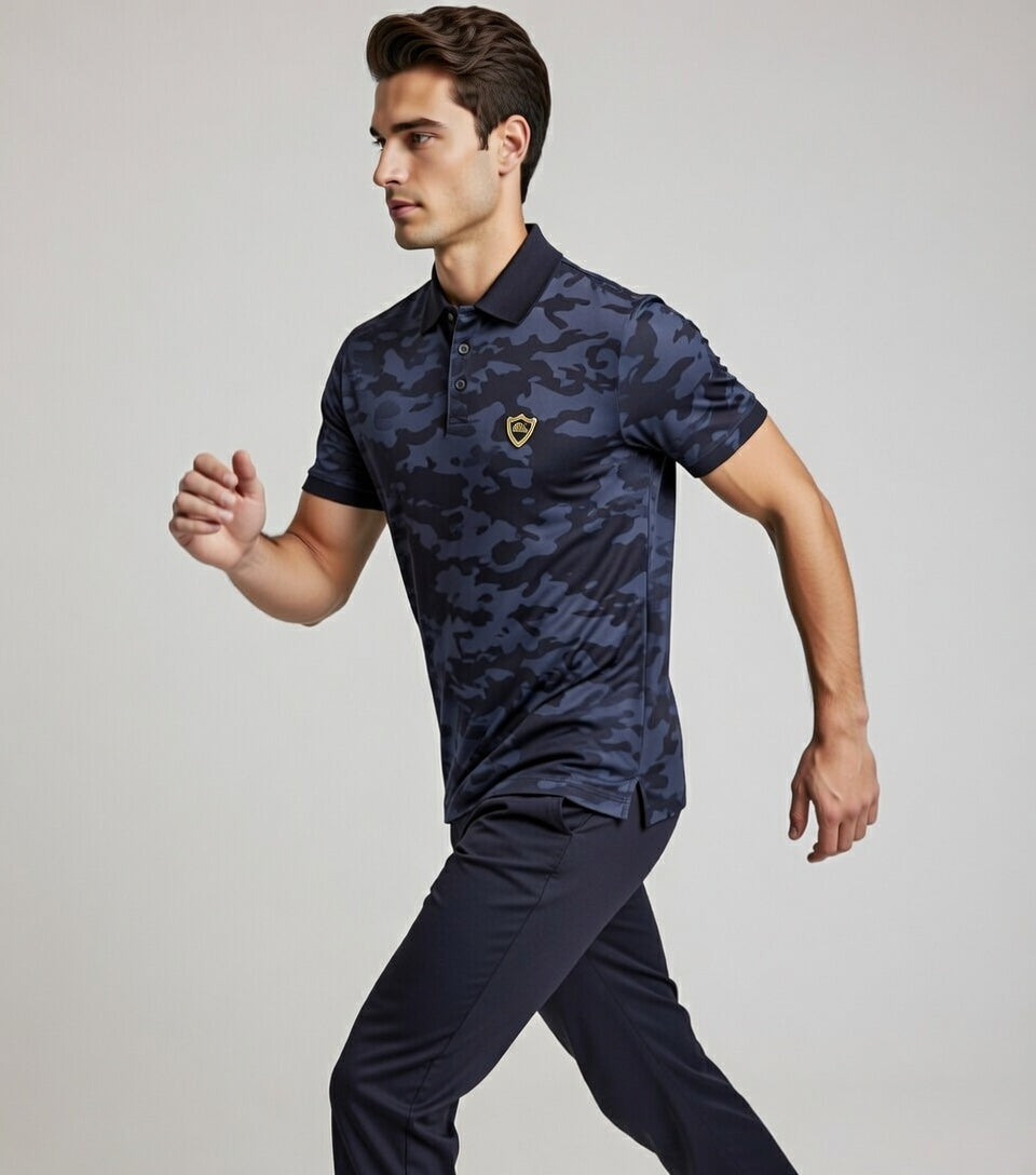 Single Jersey Camo Print Navy