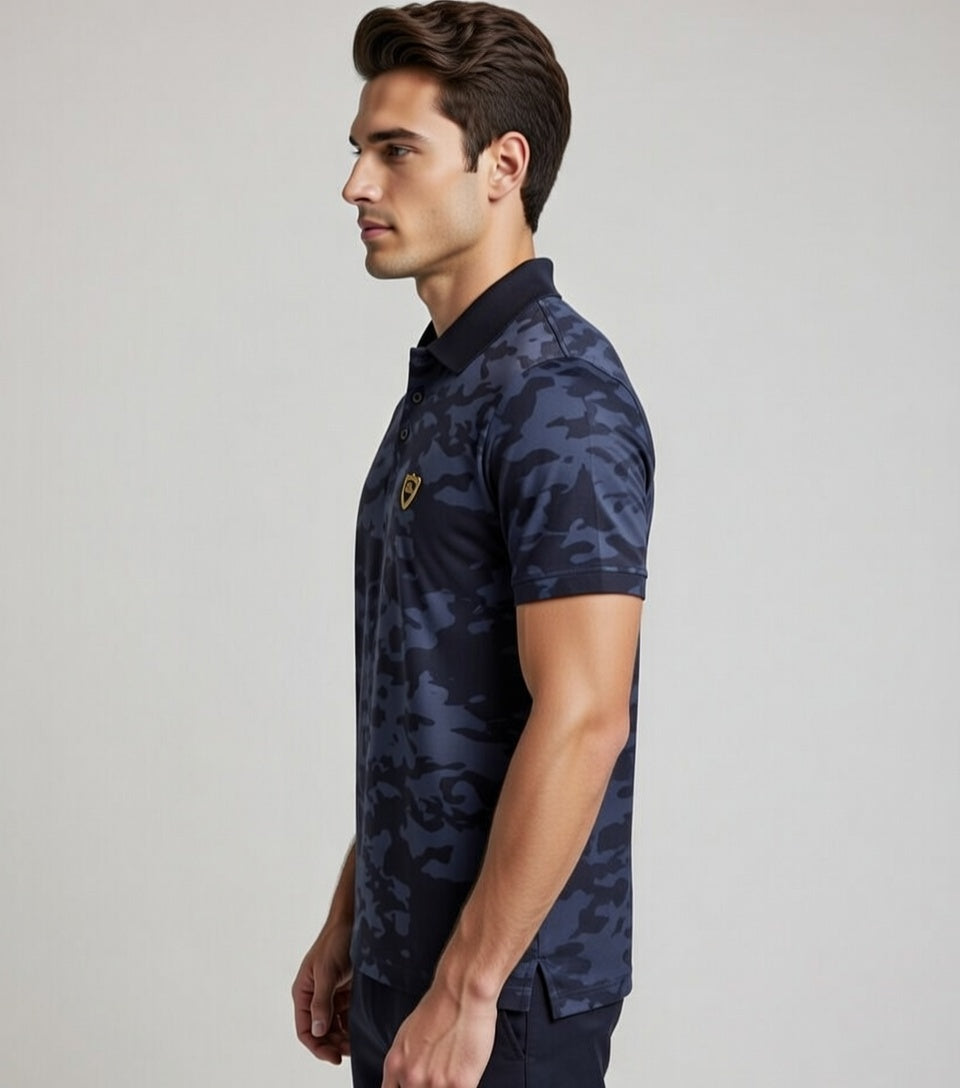 Single Jersey Camo Print Navy