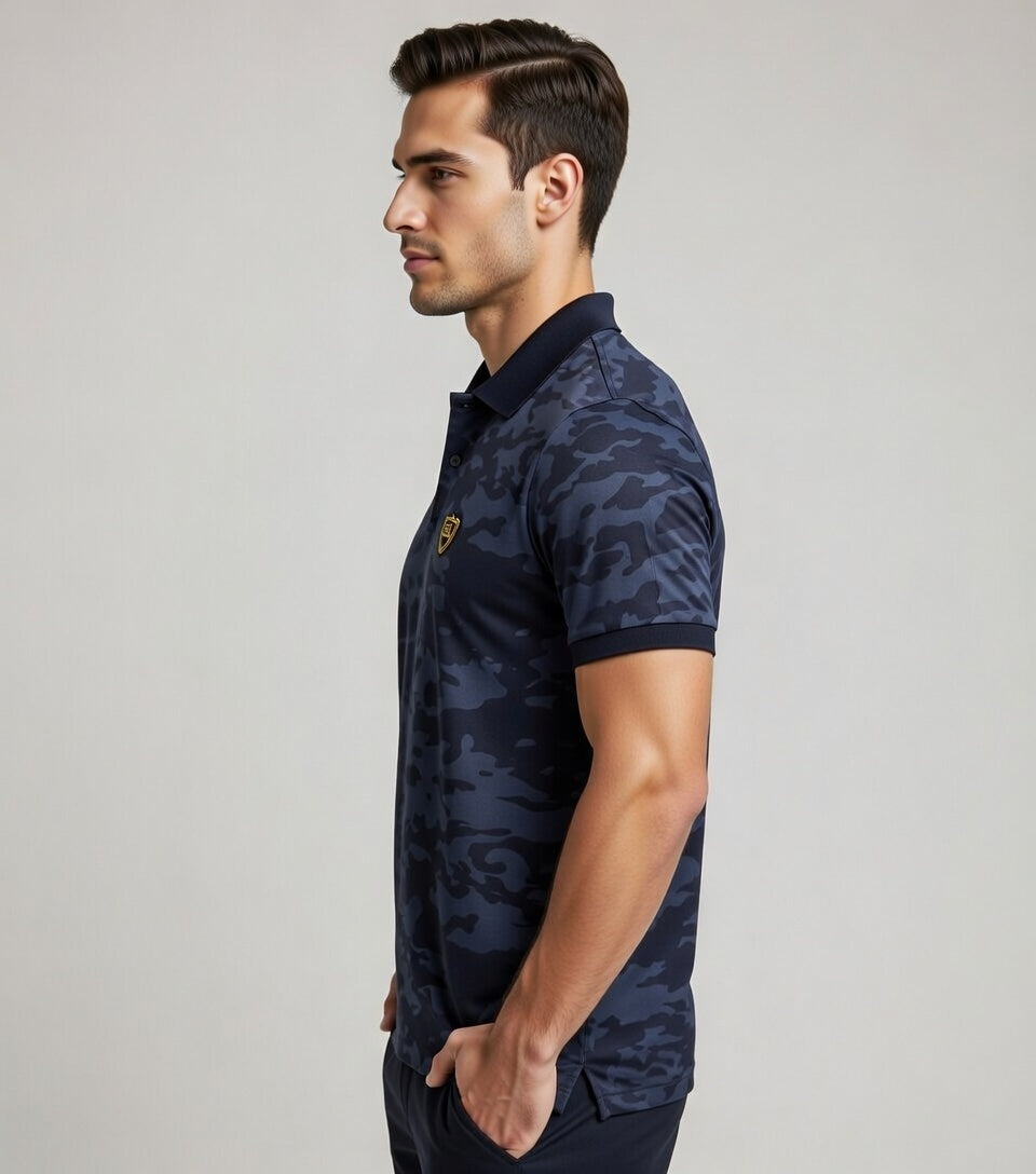 Single Jersey Camo Print Navy