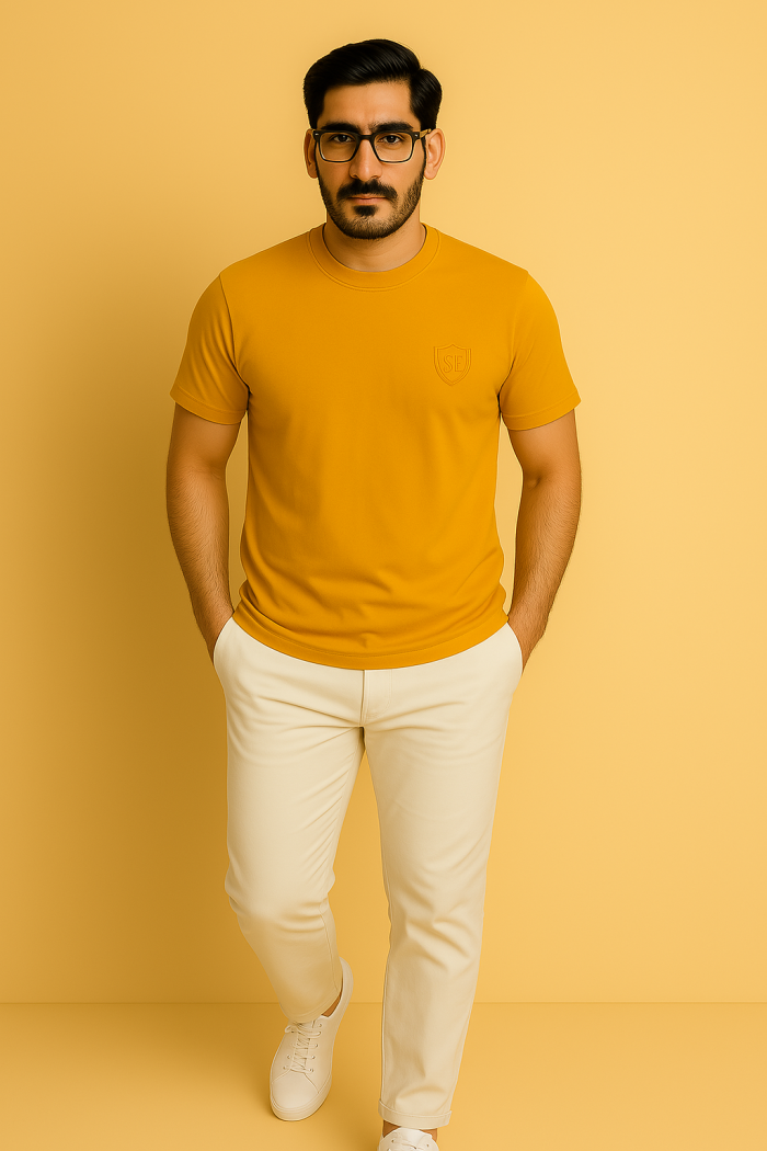 Single Jersey White Yellow