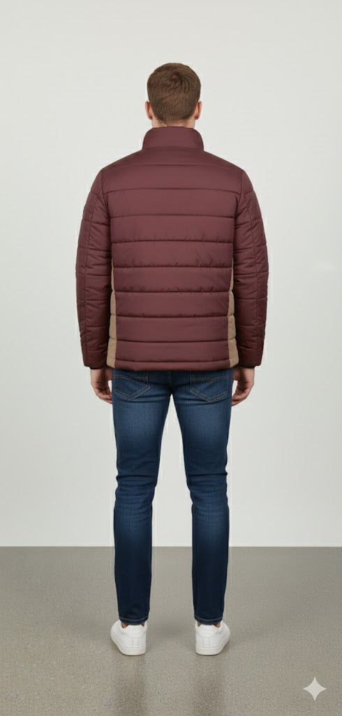 Puffer Jacket Without Sleeves Red Maroon