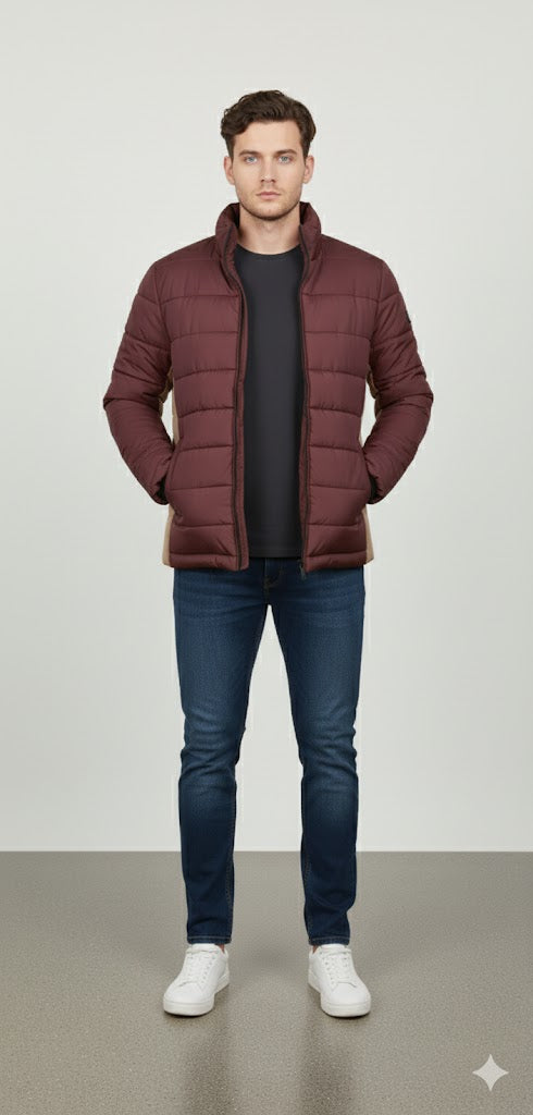 Puffer Jacket With Sleeve Red