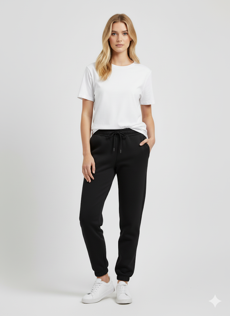 Women's 3 Thread Fleece Trouser Black Heather