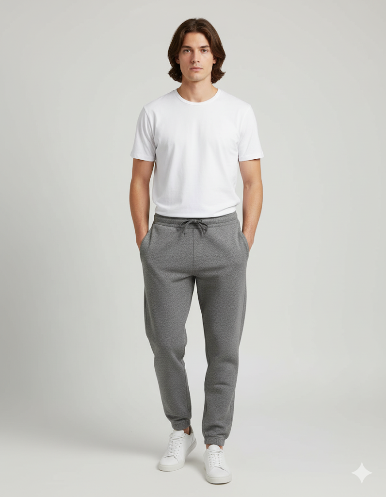 Men's 3 Thread Fleece Trouser Snake Grey Print