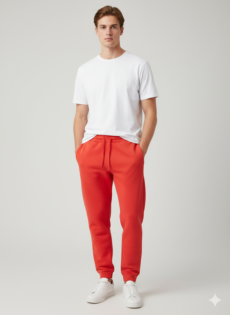 Men's 3 Thread Fleece Trouser Red