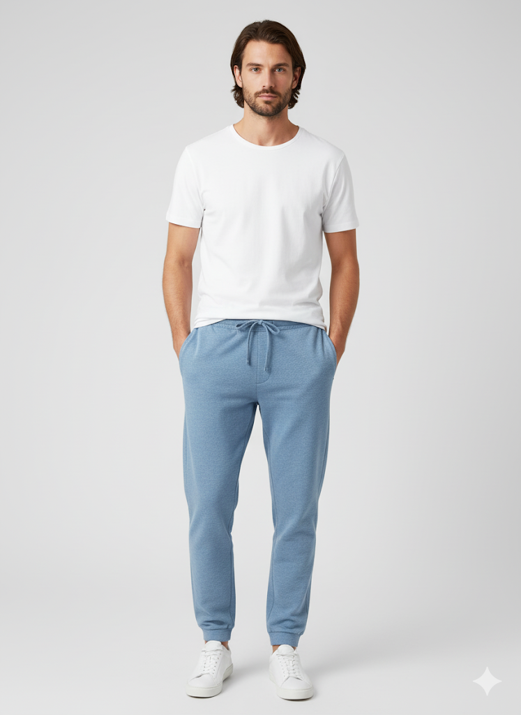 Men's 3 Thread Fleece Trouser Space Blue