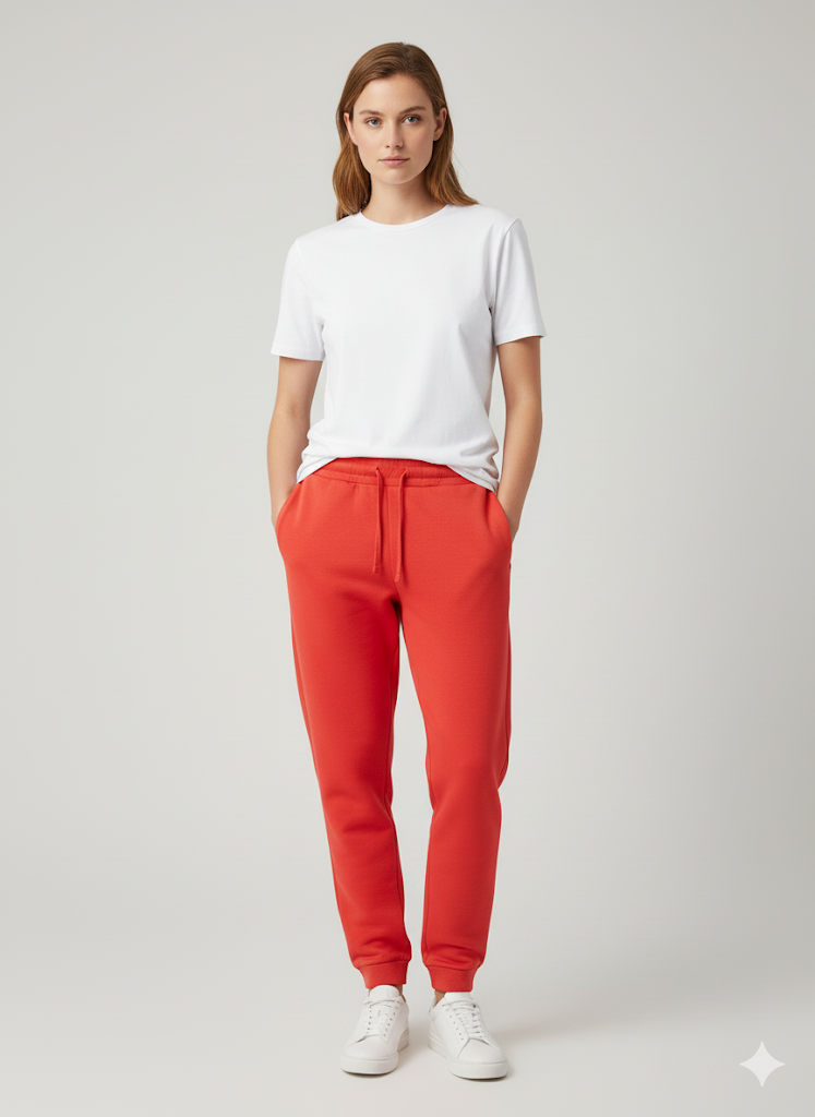 Women's 3 Thread Fleece Trouser Red