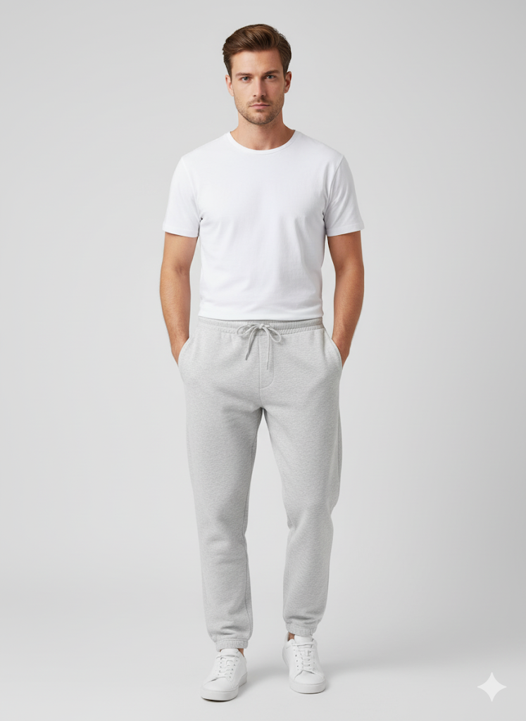 Men's 3 Thread Fleece Trouser V lite Grey