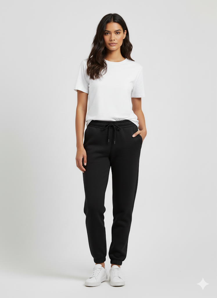 Women's 3 Thread Fleece Trouser Black Heather