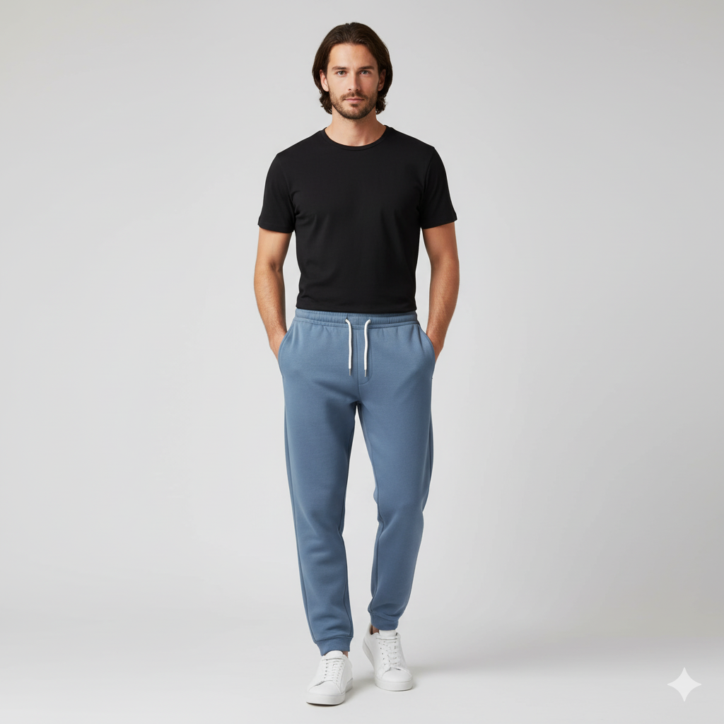 Men's 3 Thread Fleece Trouser Dusty Blue