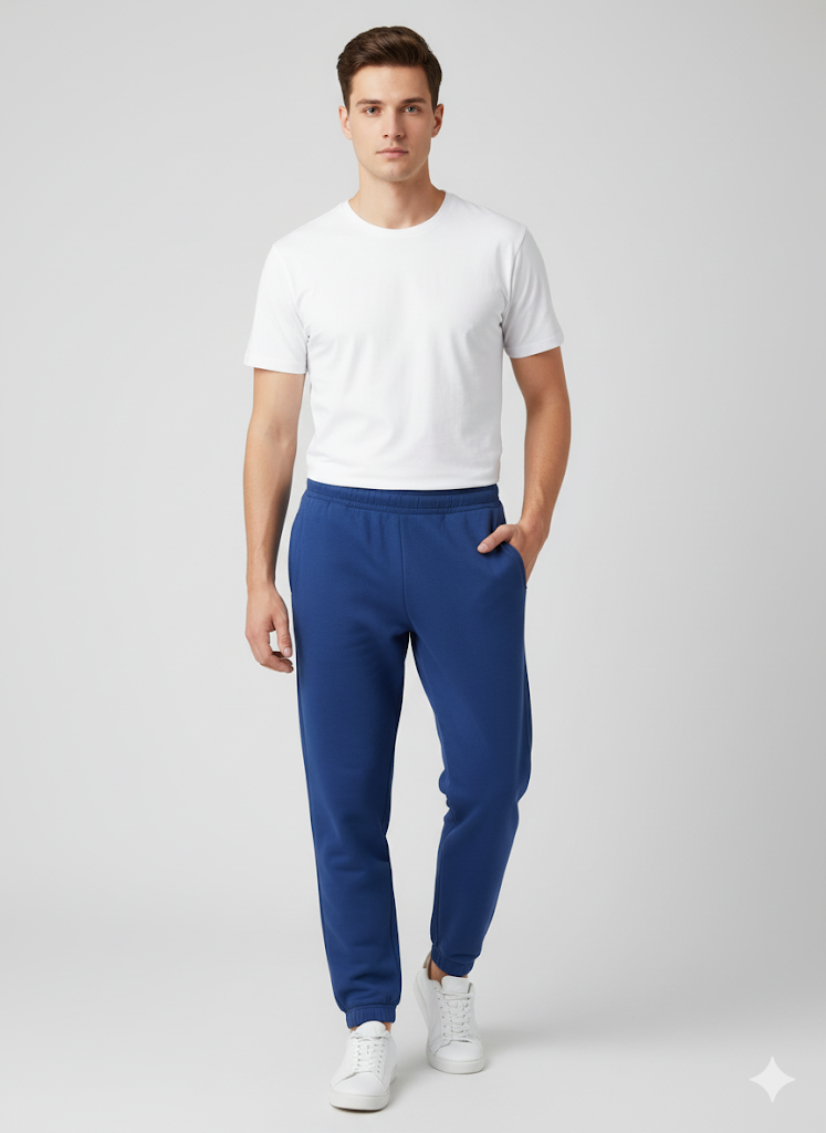 Men's 3 Thread Fleece Trouser Blue