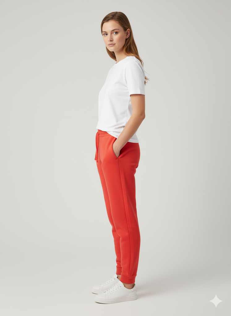 Women's 3 Thread Fleece Trouser Red