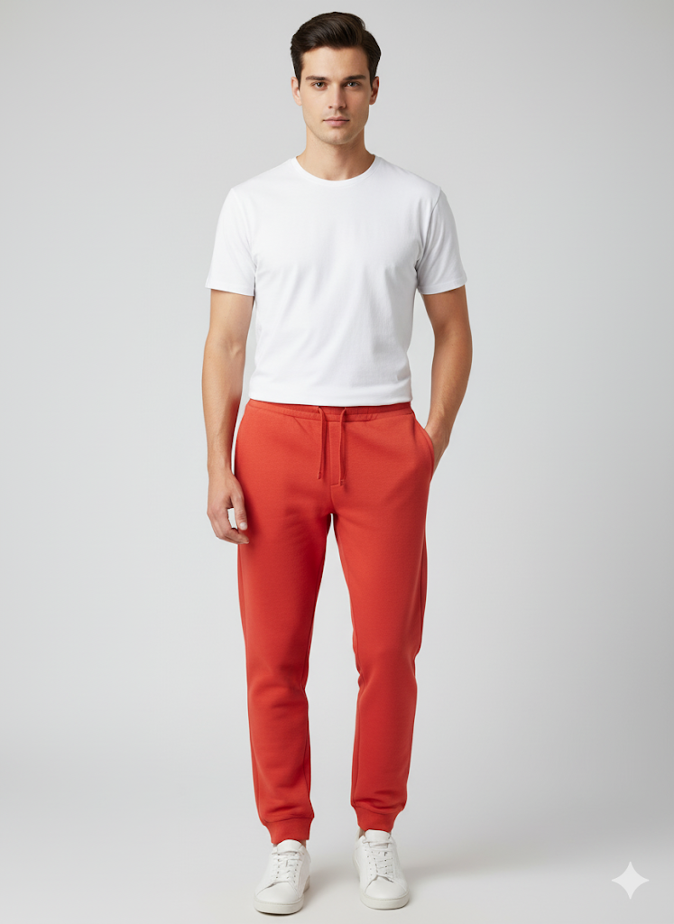 Men's 3 Thread Fleece Trouser Red