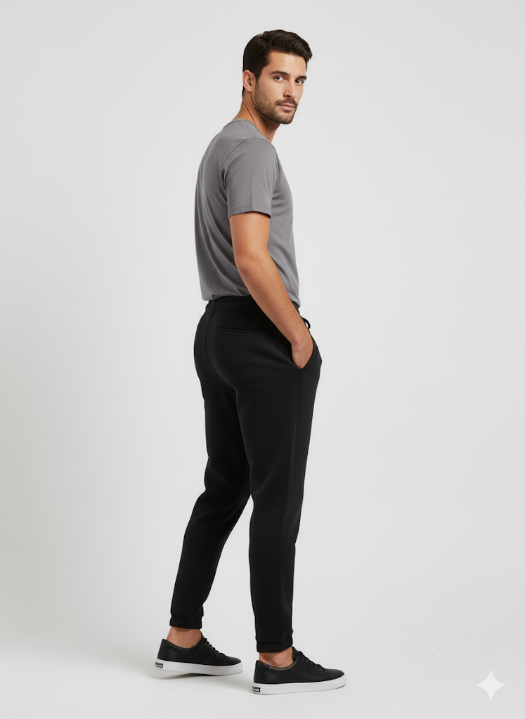 Men's 3 Thread Fleece Trouser Black Heather