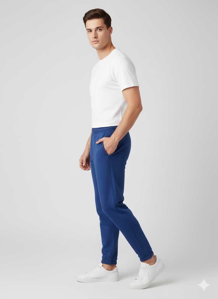 Men's 3 Thread Fleece Trouser Blue