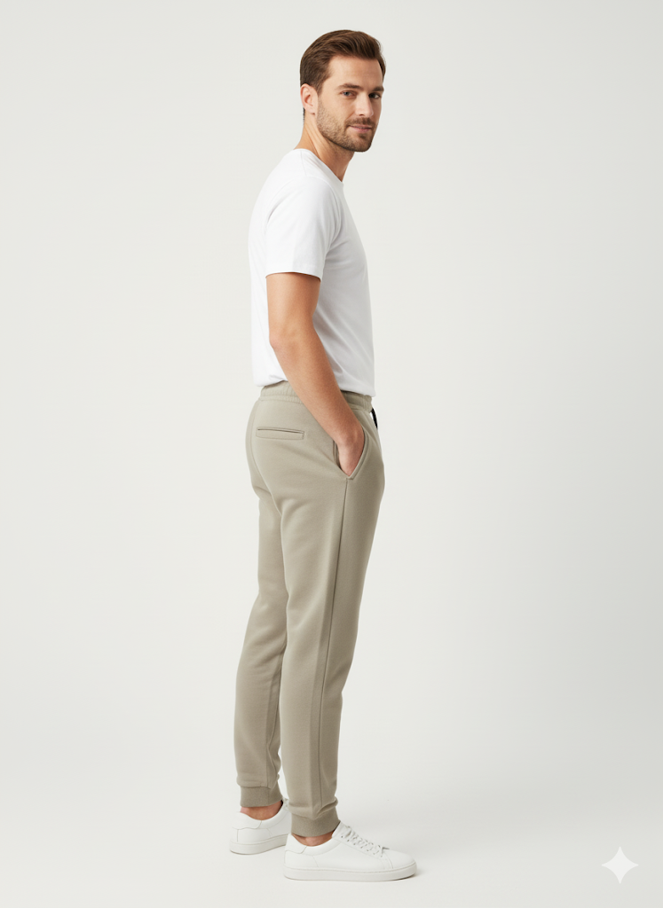 Men's 3 Thread Fleece Trouser Beige