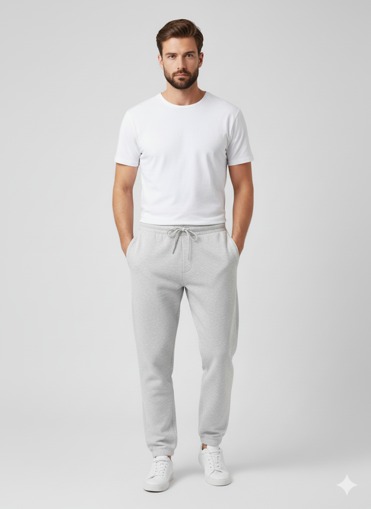 Men's 3 Thread Fleece Trouser V lite Grey