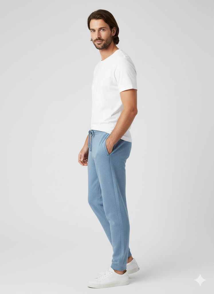 Men's 3 Thread Fleece Trouser Space Blue