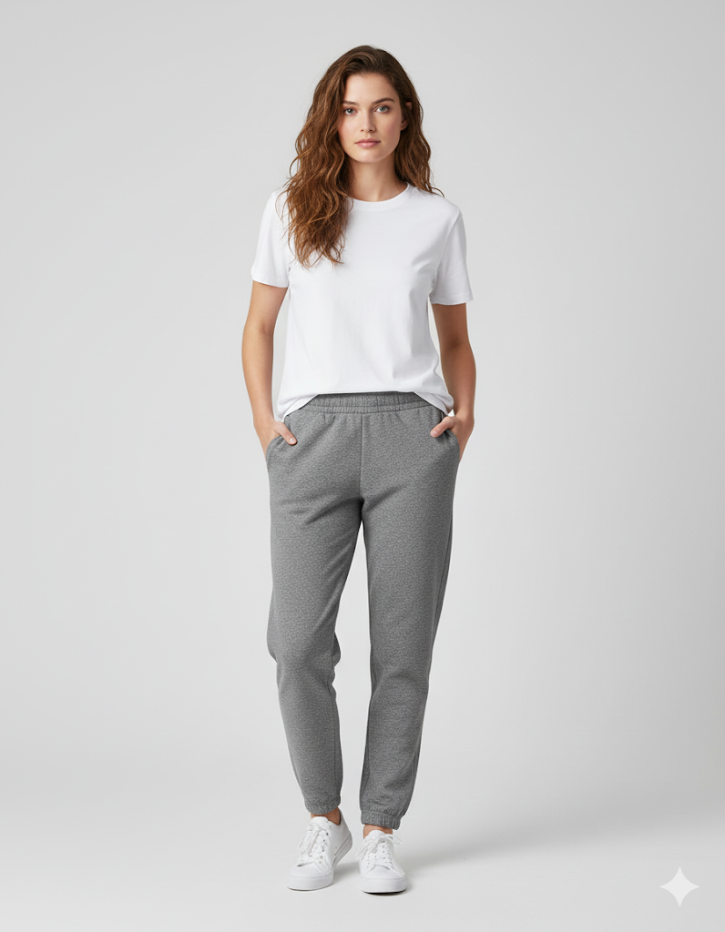 Women's 3 Thread Fleece Trouser Grey Merl