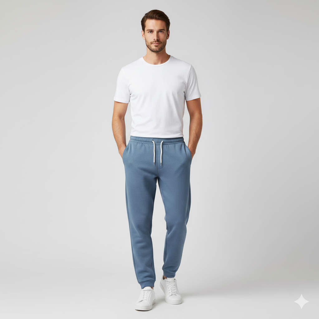 Men's 3 Thread Fleece Trouser Dusty Blue